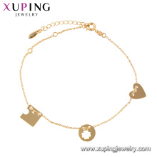 75318 Xuping Hot sale 18k pulseira de corrente de ouro para mulheres